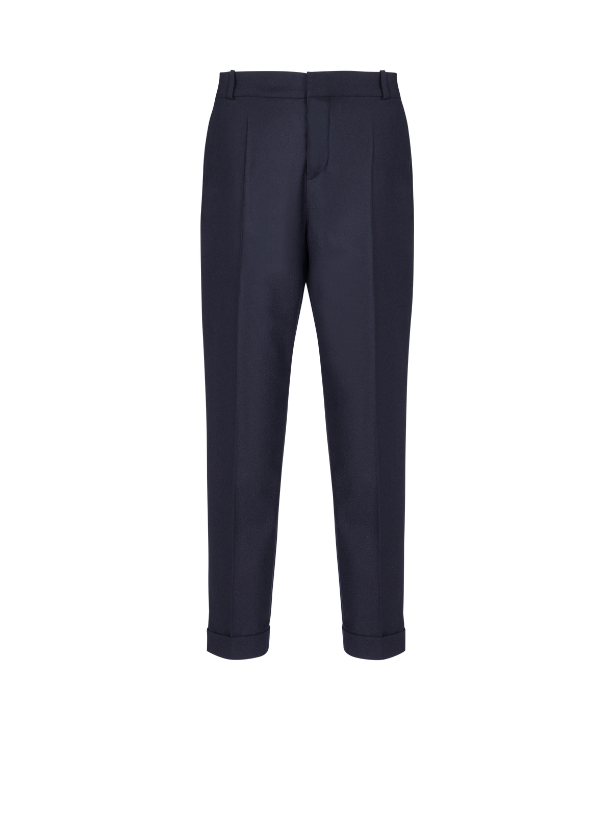 Pantalon droit en flanelle - Marine