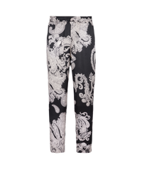 Pantalon en soie à imprimé paisley - Noir