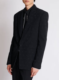 Veste en crêpe jacquard étoilé - Noir