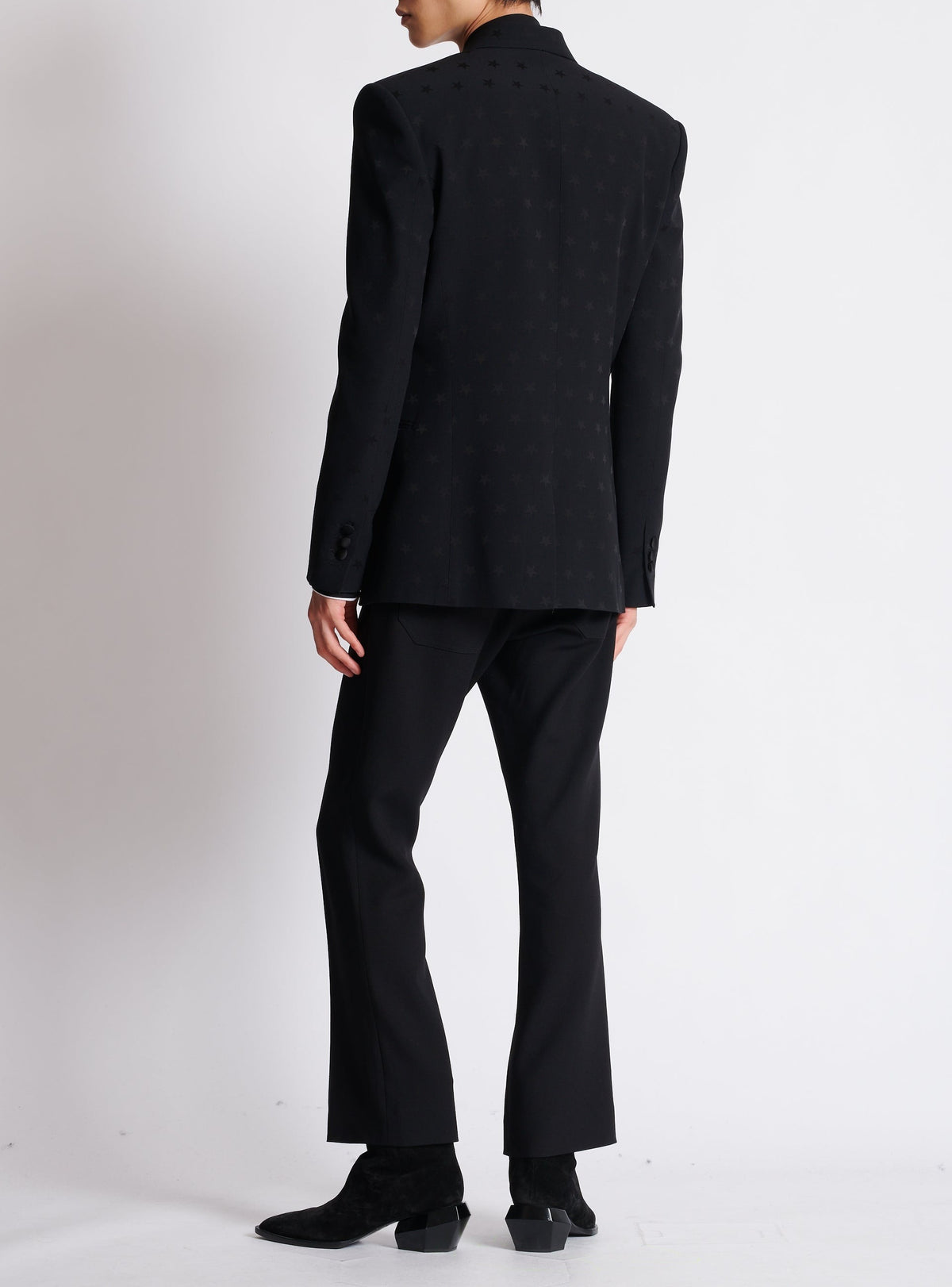 Veste en crêpe jacquard étoilé - Noir