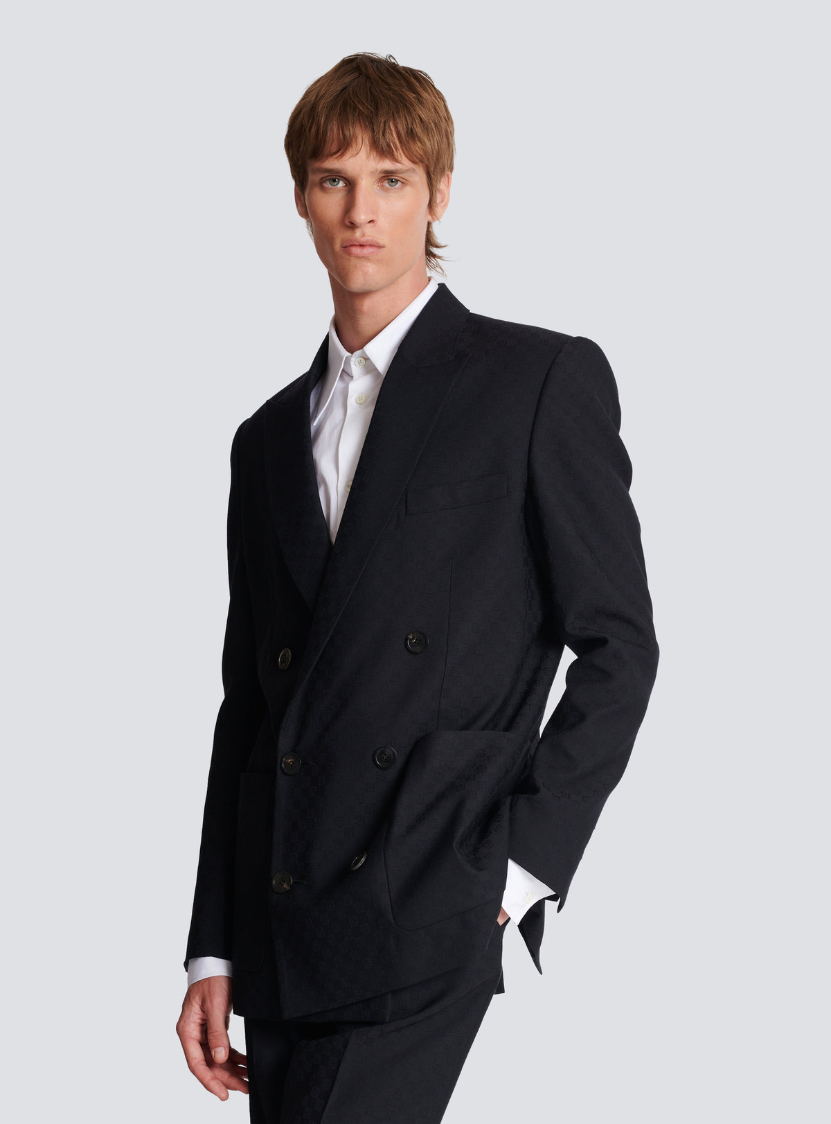 Veste blazer en jacquard monogramme - Noir