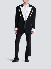 Veste blazer western en crêpe - Noir & Blanc