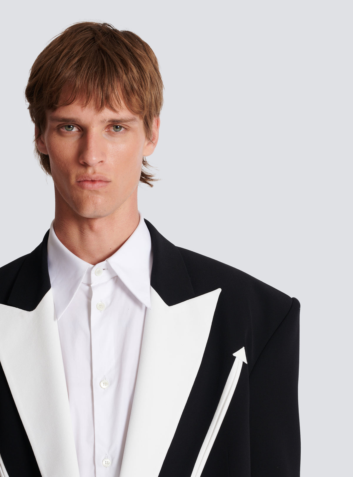 Veste blazer western en crêpe - Noir & Blanc