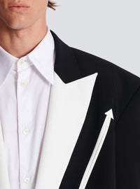 Veste blazer western en crêpe - Noir & Blanc
