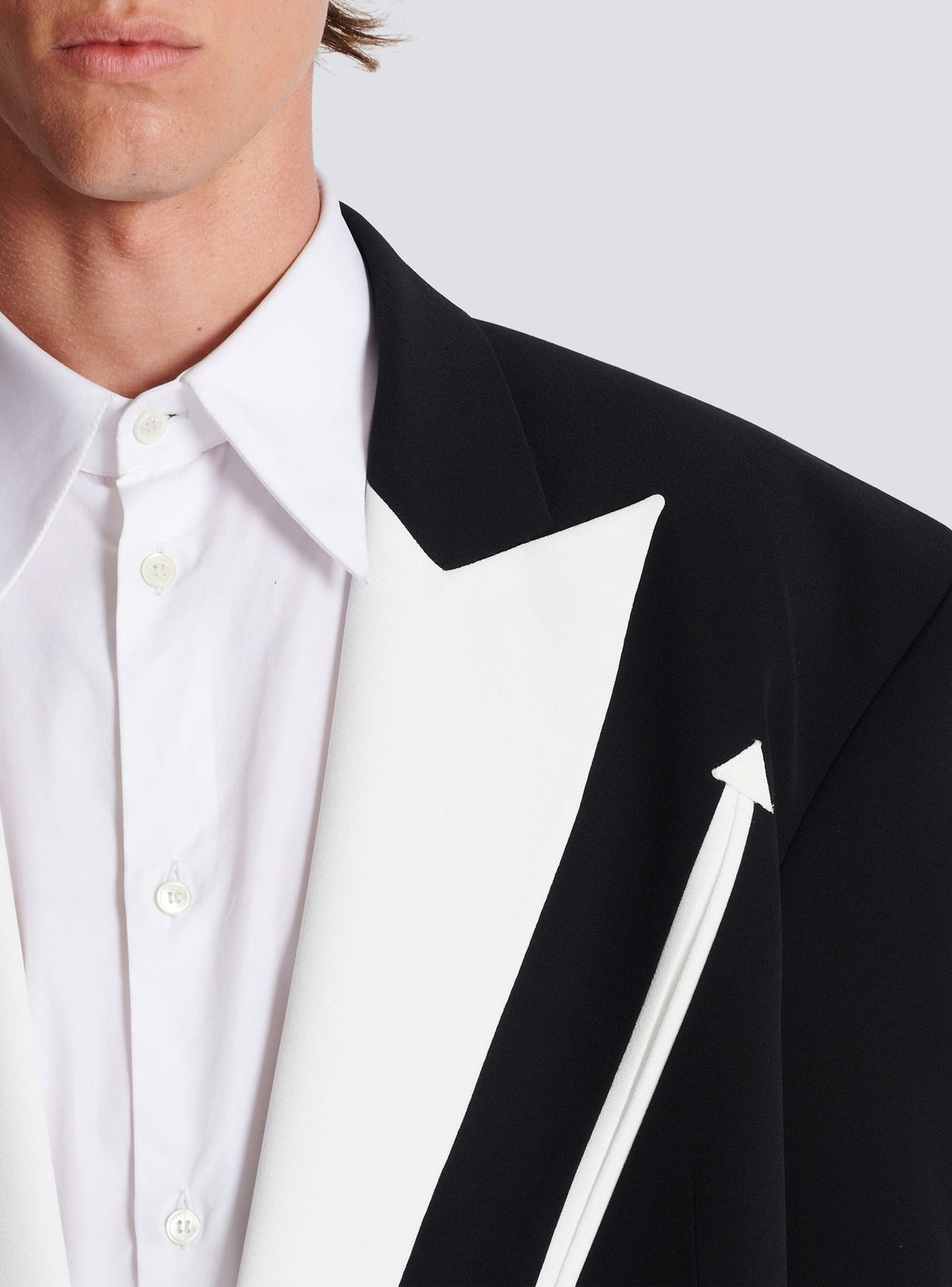 Veste blazer western en crêpe - Noir & Blanc