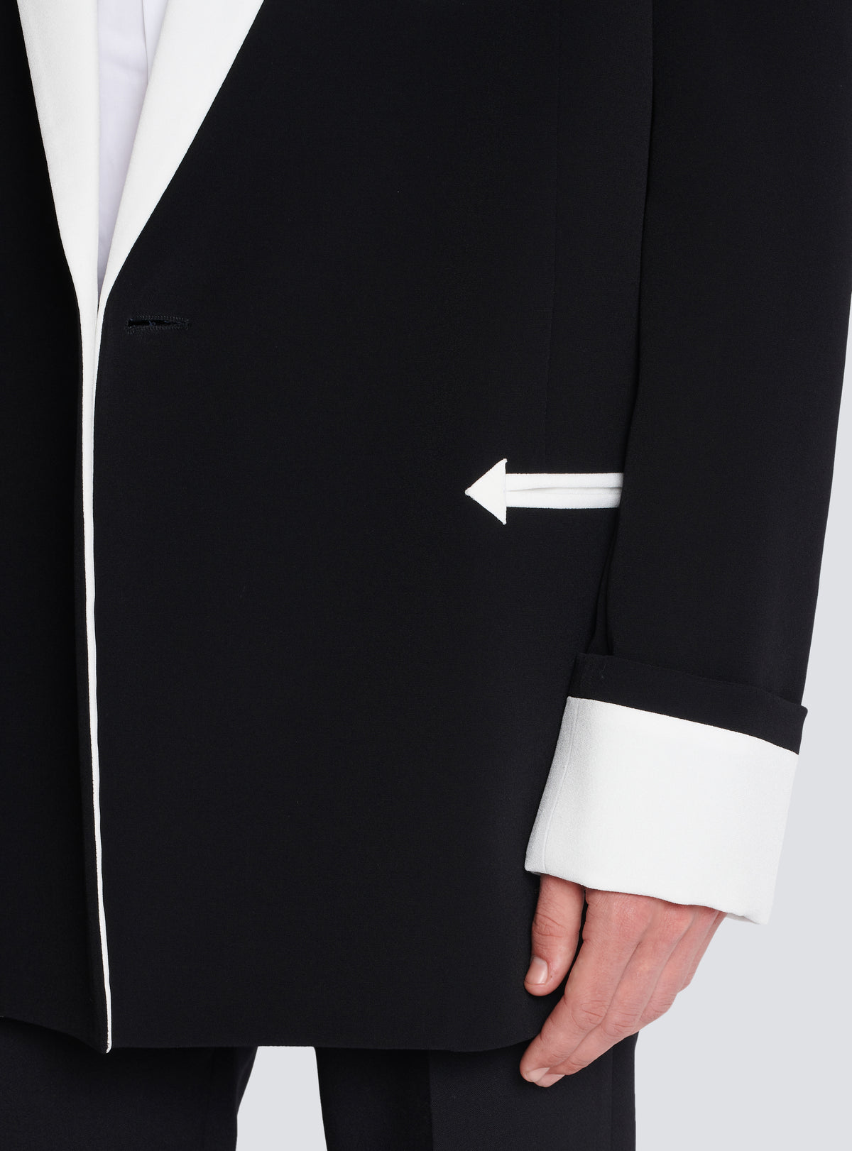 Veste blazer western en crêpe - Noir & Blanc