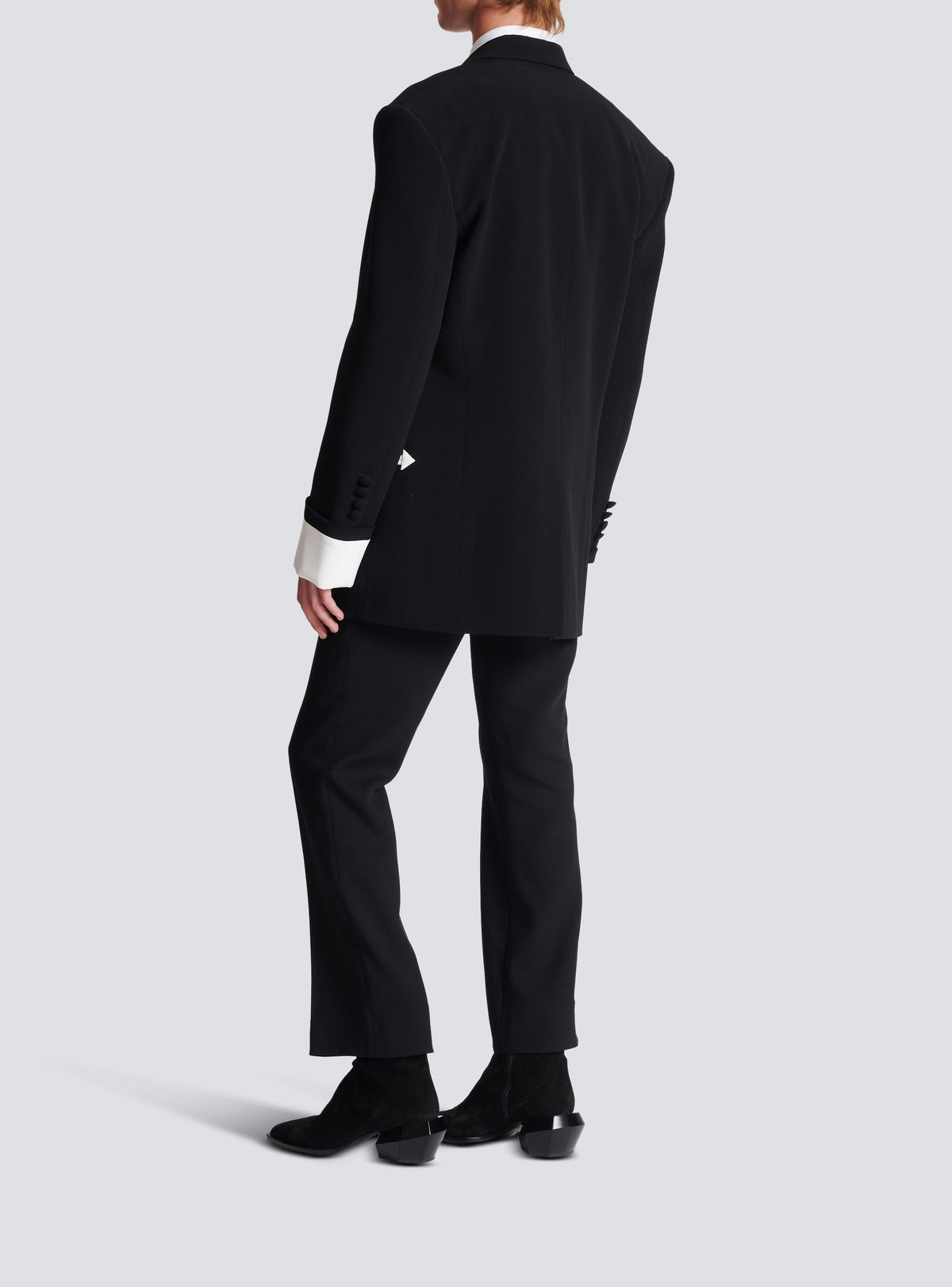 Veste blazer western en crêpe - Noir & Blanc