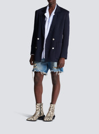 Veste blazer casual mini monogramme - Marine