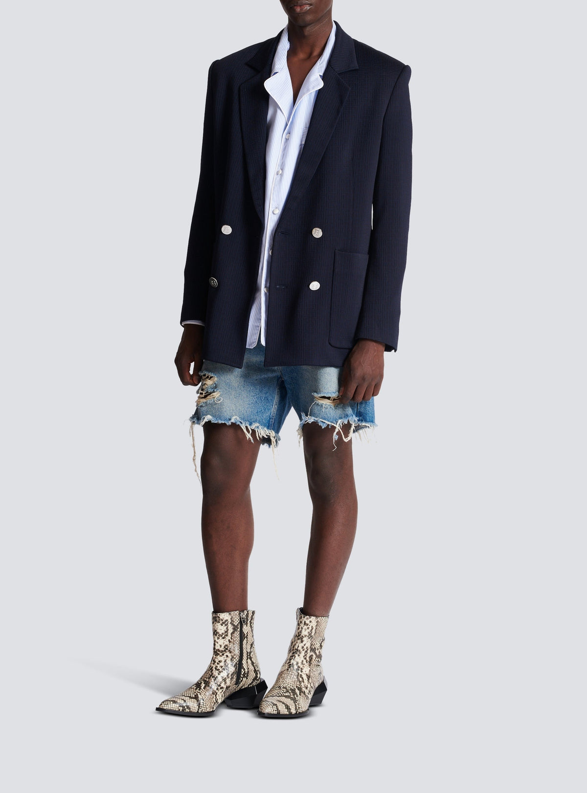 Veste blazer casual mini monogramme - Marine