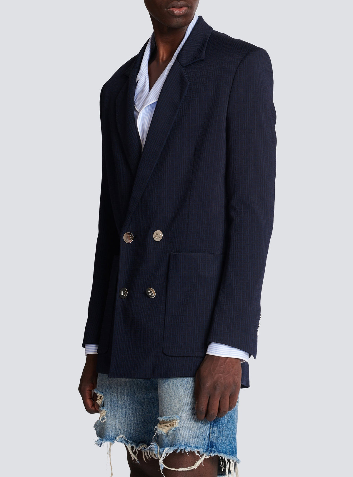 Veste blazer casual mini monogramme - Marine