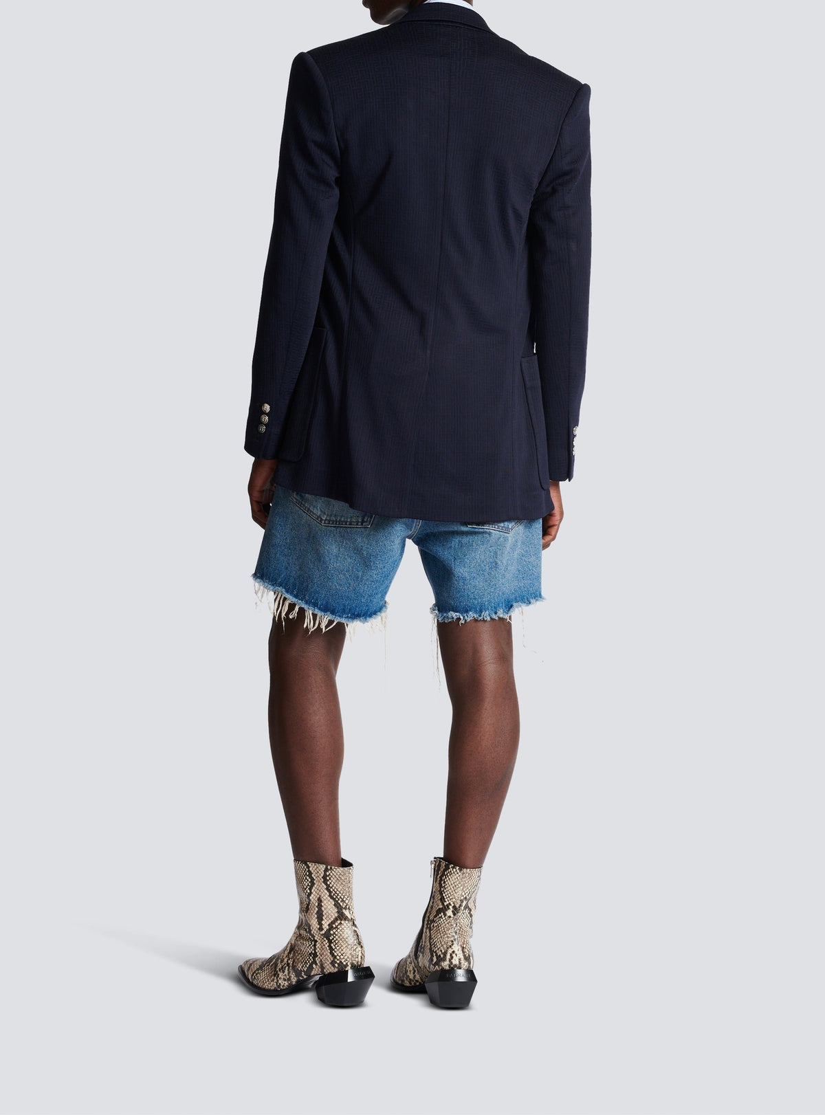 Veste blazer casual mini monogramme - Marine