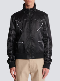 Blouson bomber réversible à étoiles - Noir & Ivoire