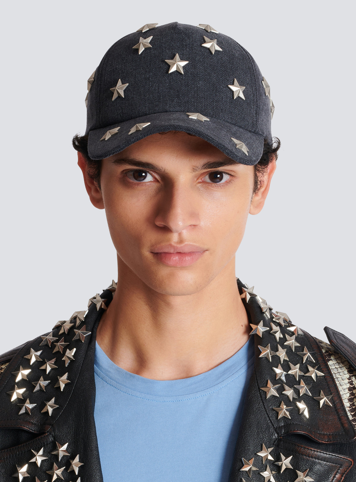 Casquette balmain étoiles - Gris Clair Délavé