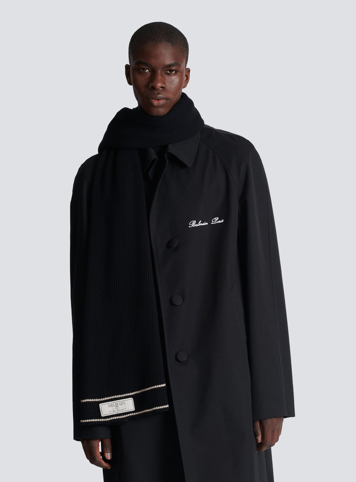 Écharpe balmain étiquette - Noir & Ivoire