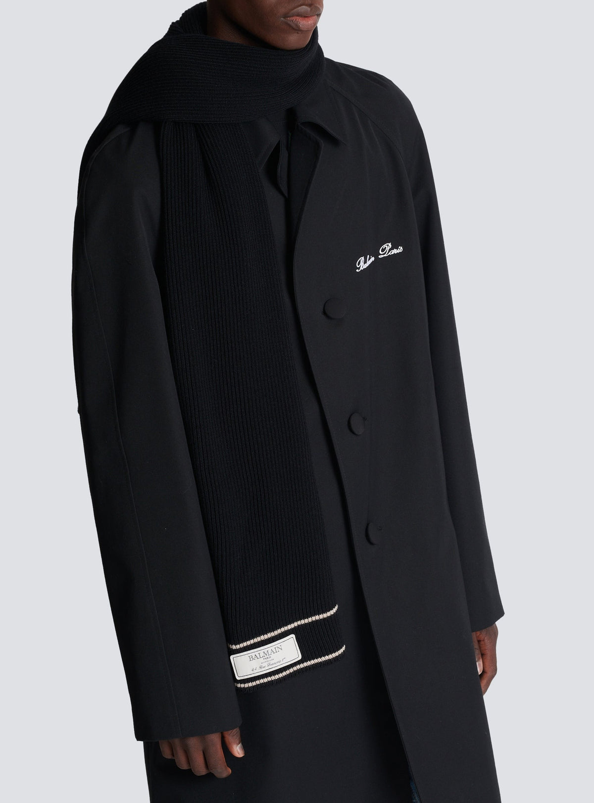 Wool scarf - Black & Ivory