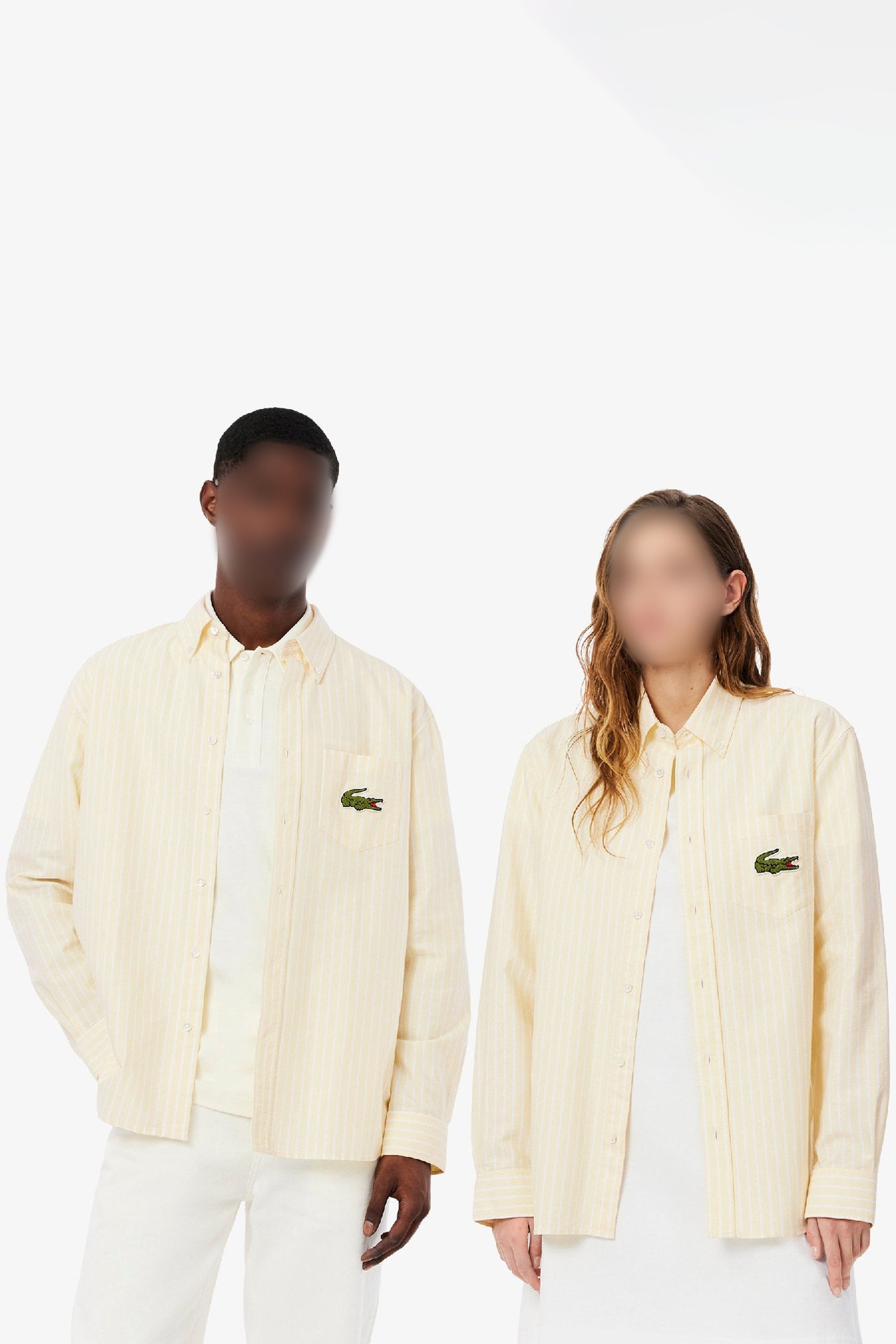 Chemise Oxford décontractée rayée - Jaune & Blanc