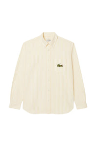 Chemise Oxford décontractée rayée - Jaune & Blanc