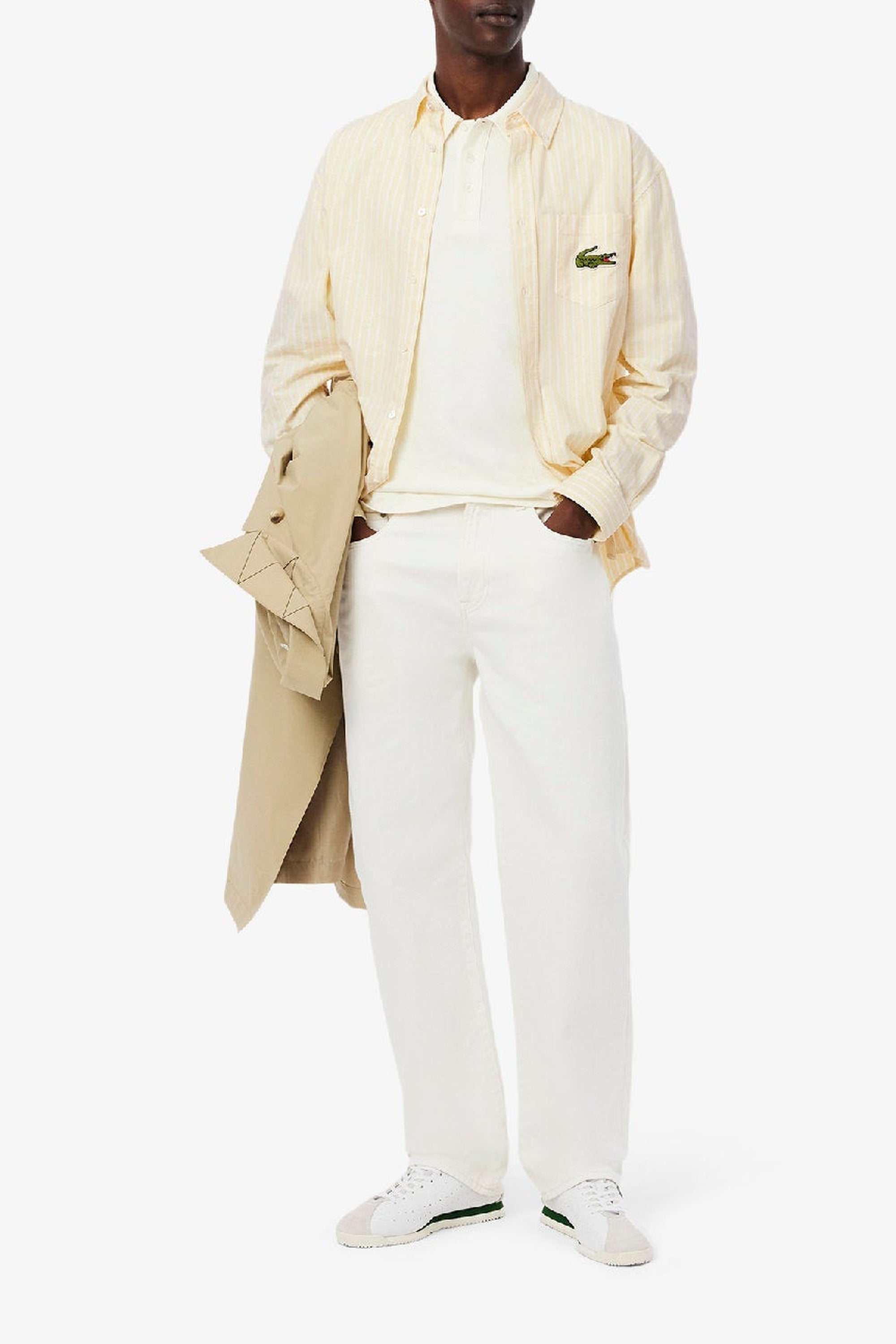 Chemise Oxford décontractée rayée - Jaune & Blanc
