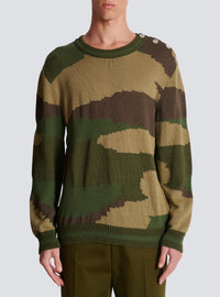 Pull camouflage en laine - Multicolore
