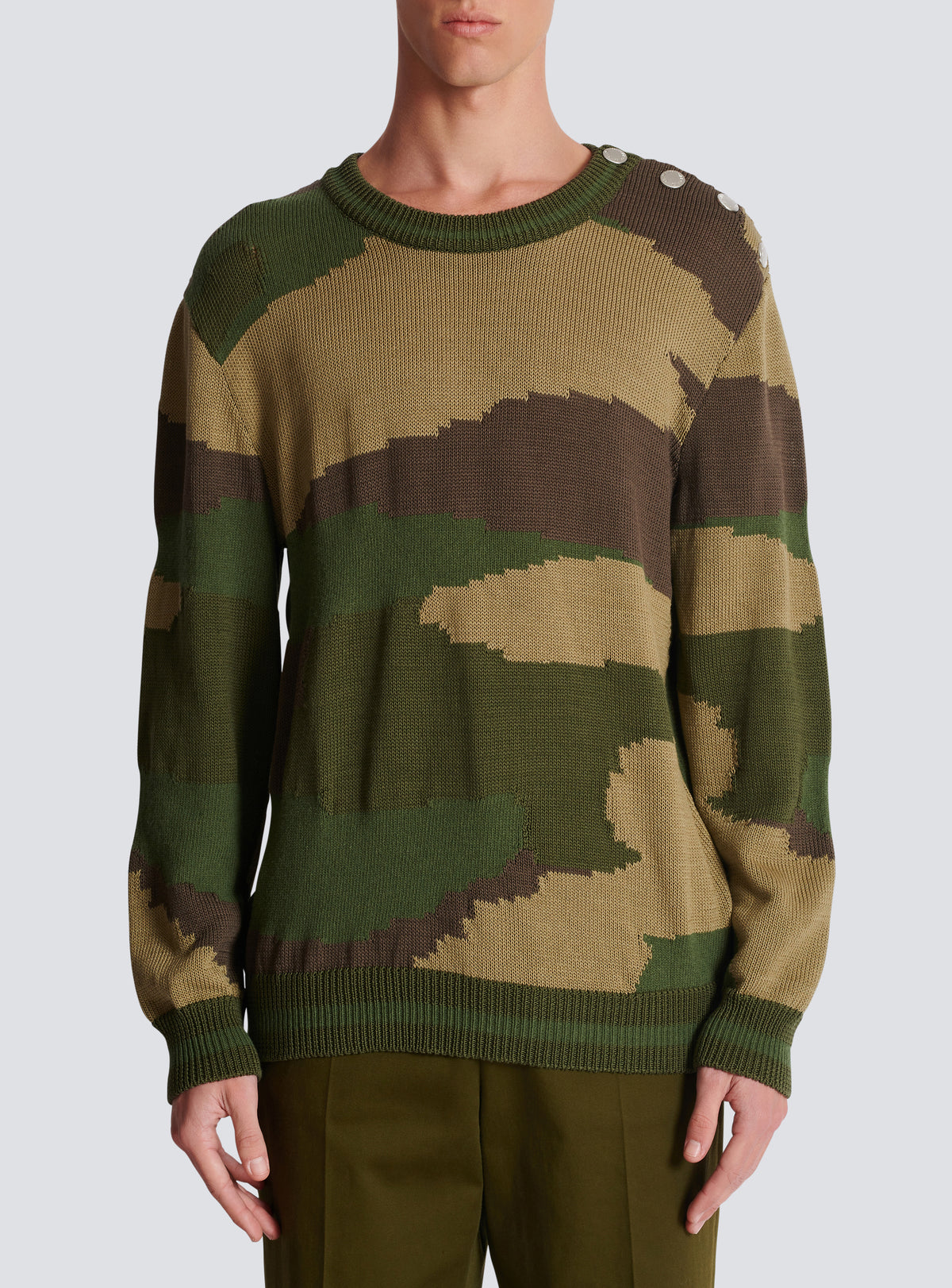 Pull camouflage en laine - Multicolore