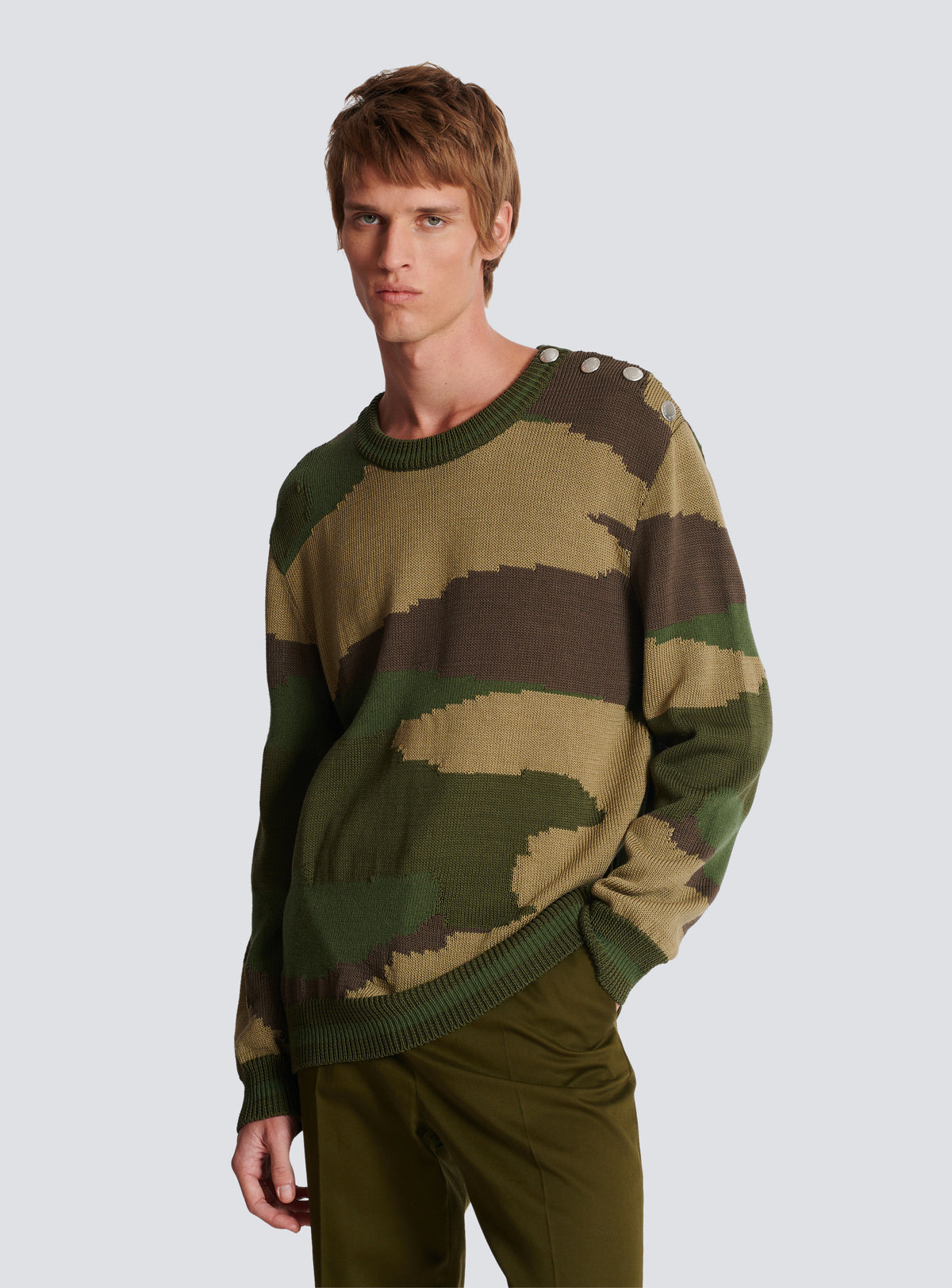 Pull camouflage en laine - Multicolore