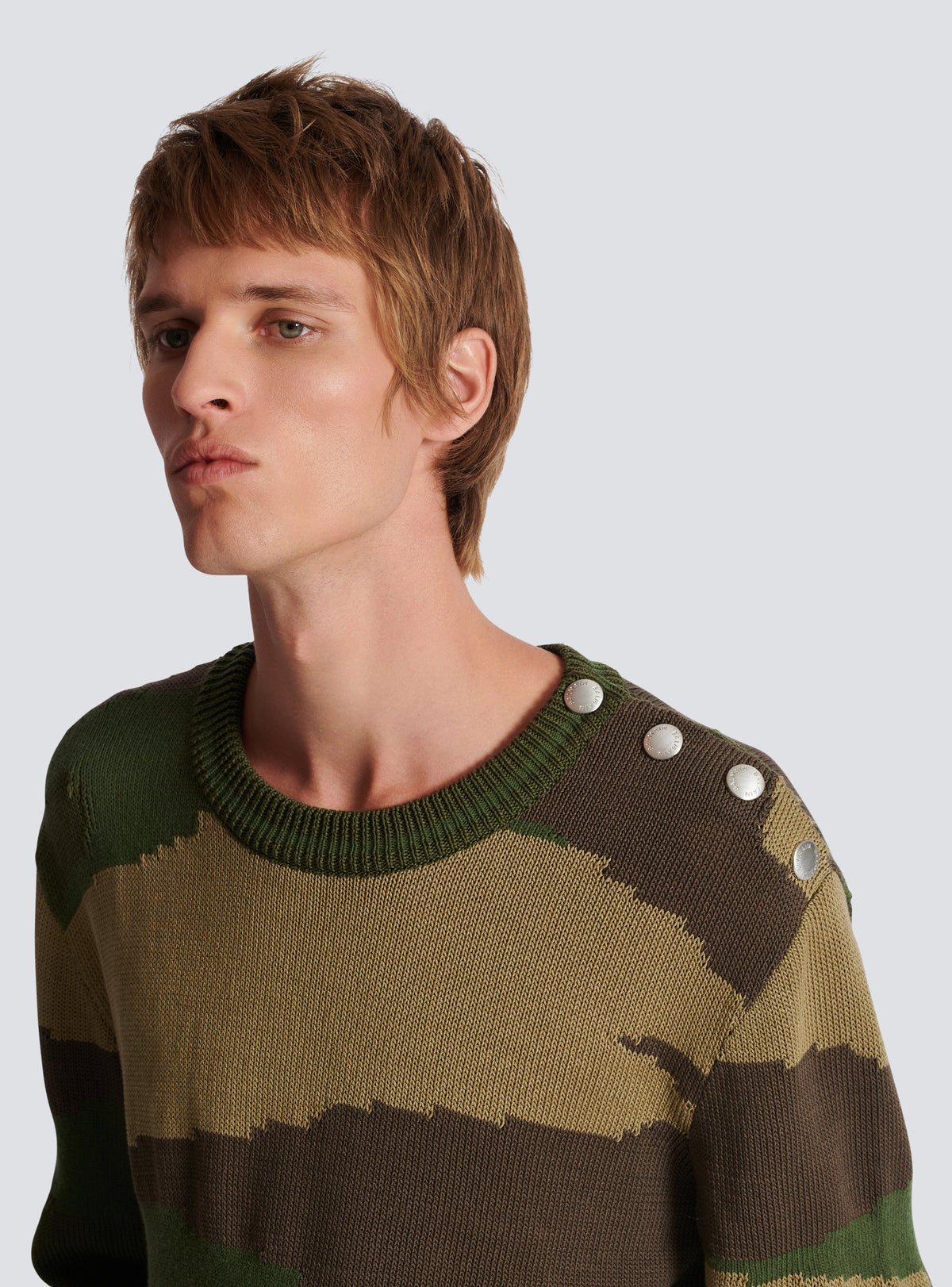 Pull camouflage en laine - Multicolore