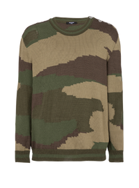 Pull camouflage en laine - Multicolore