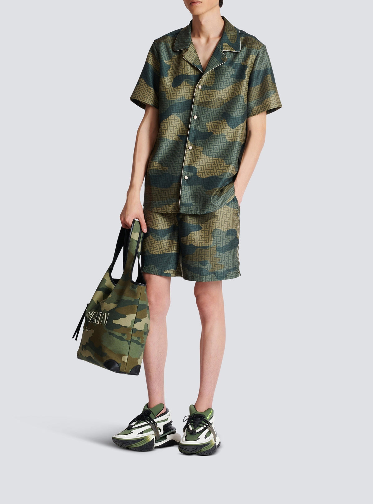 Short imprimé camouflage monogramme - Multicolore
