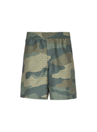 Short en shantung imprimé camouflage monogramme  - Multicolore