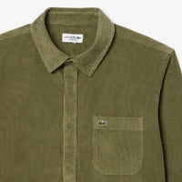 Chemise à poche en velours - Kaki