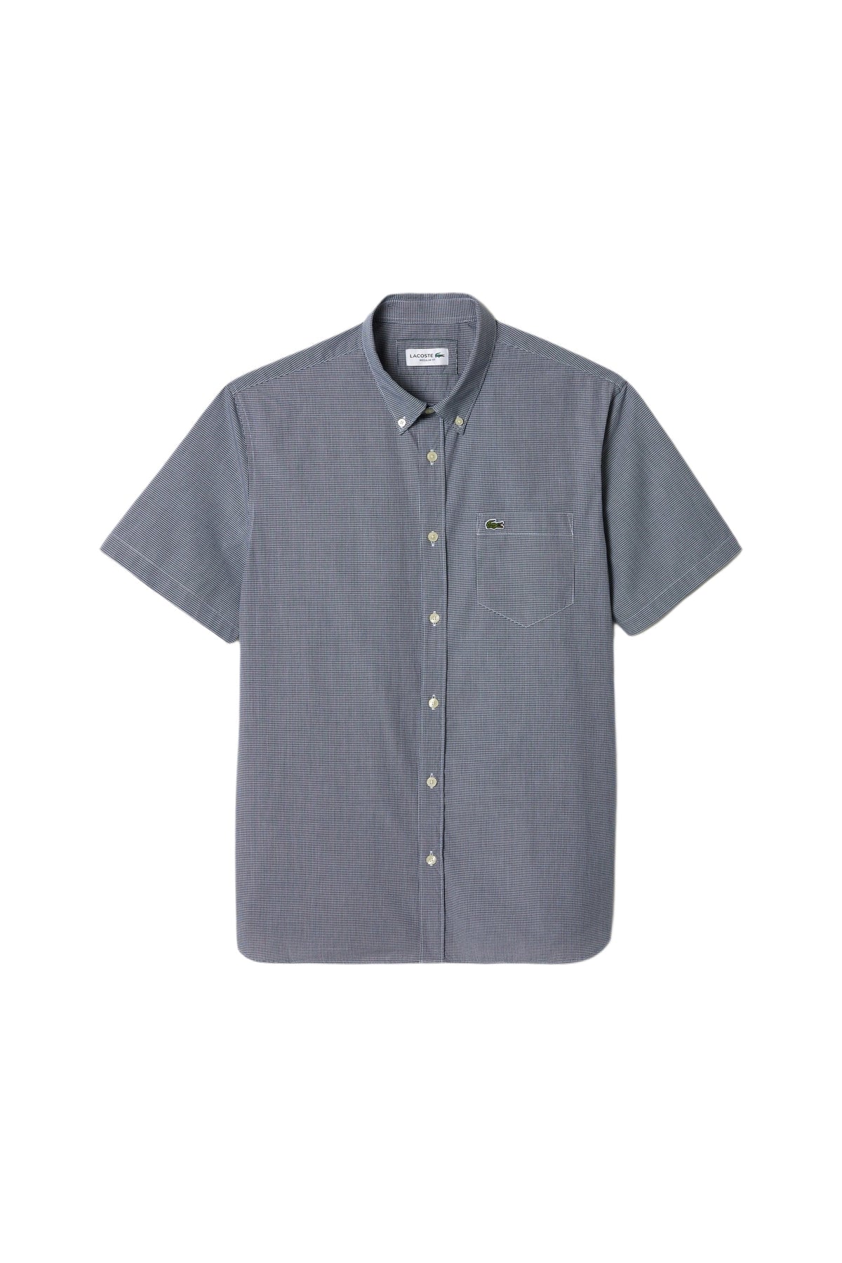 Chemise à manches courtes vichy - Blanc & Marine