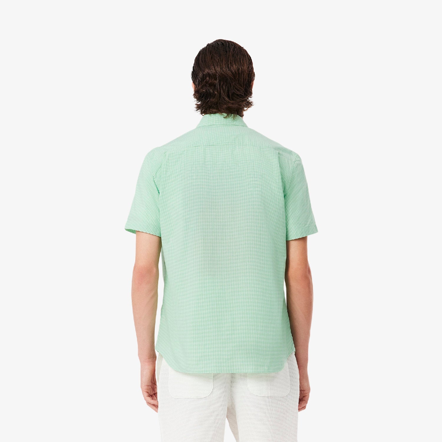 Chemise manches courtes imprimée vichy - Blanc & Liamone