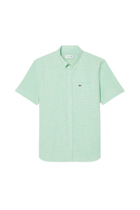 Chemise manches courtes imprimée vichy - Blanc & Liamone