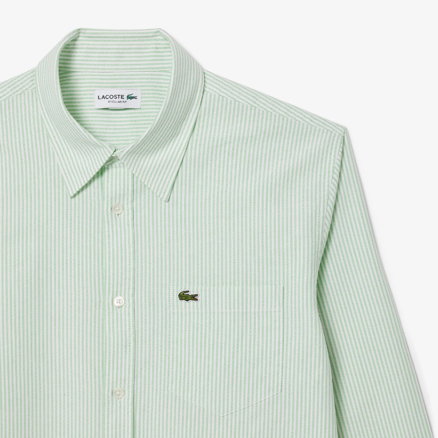 Striped Oxford shirt with pocket - Blanc & Liamone