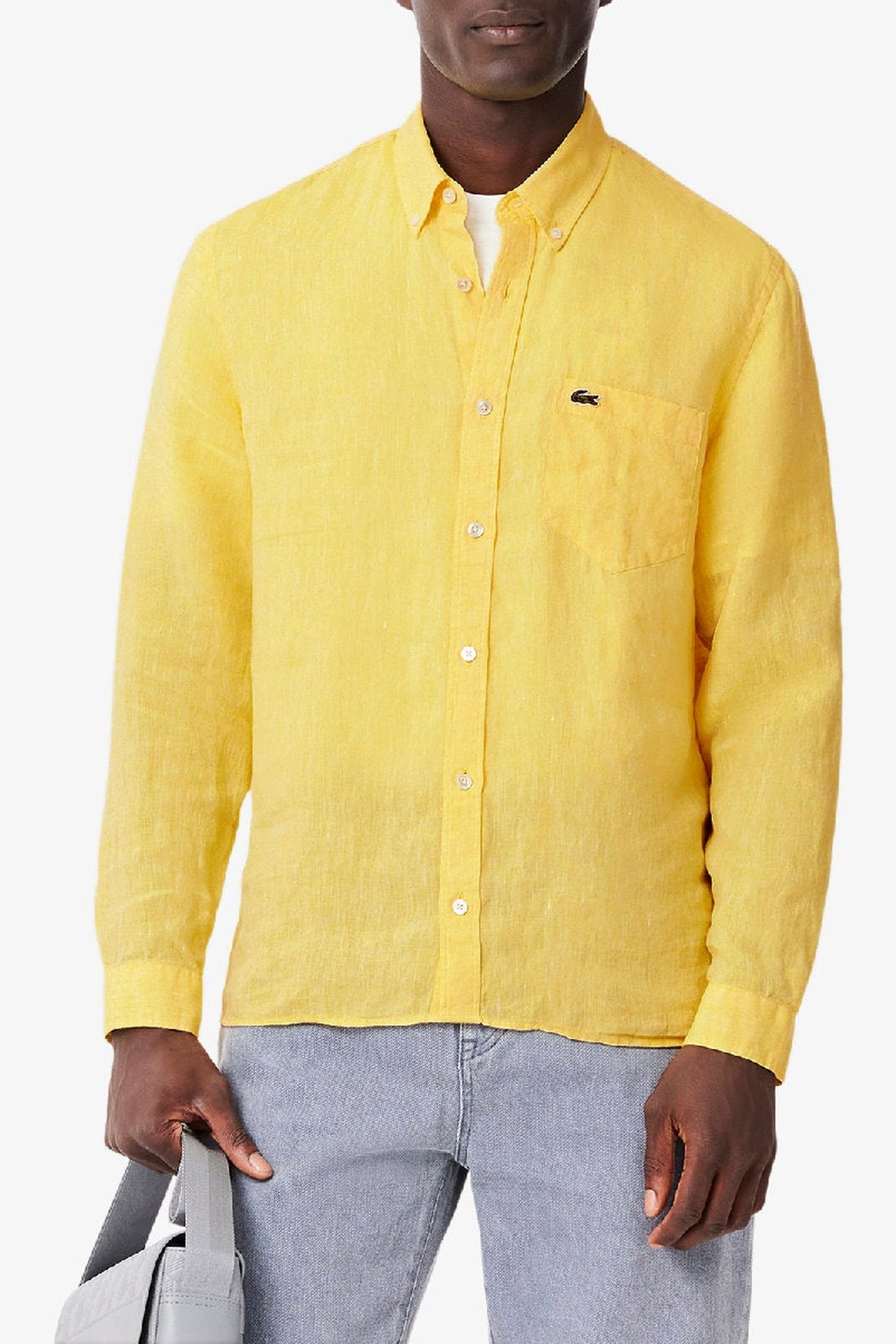 Linen pocket shirt - Yellow