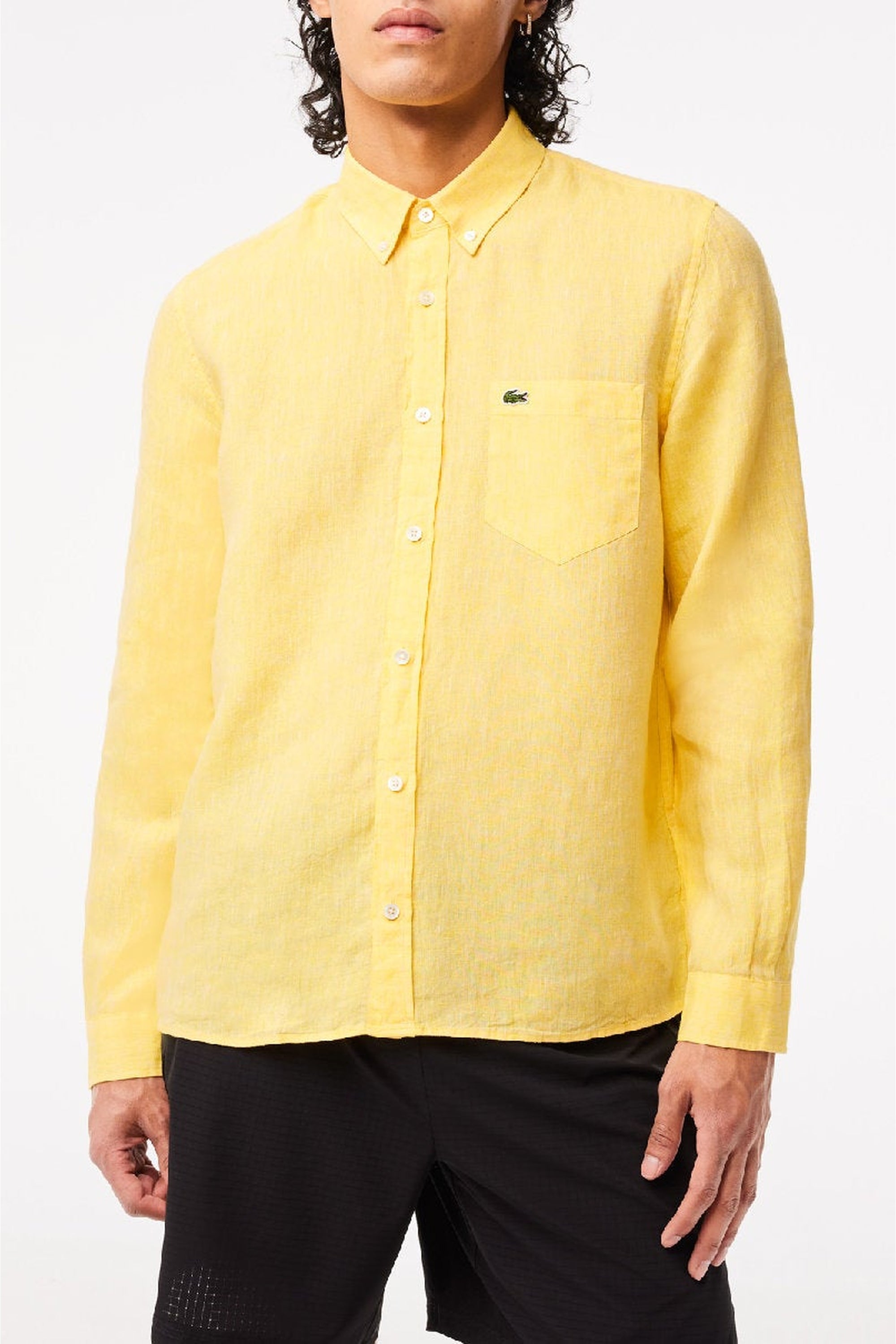 Linen pocket shirt - Yellow