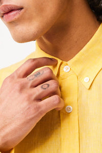 Linen pocket shirt - Yellow