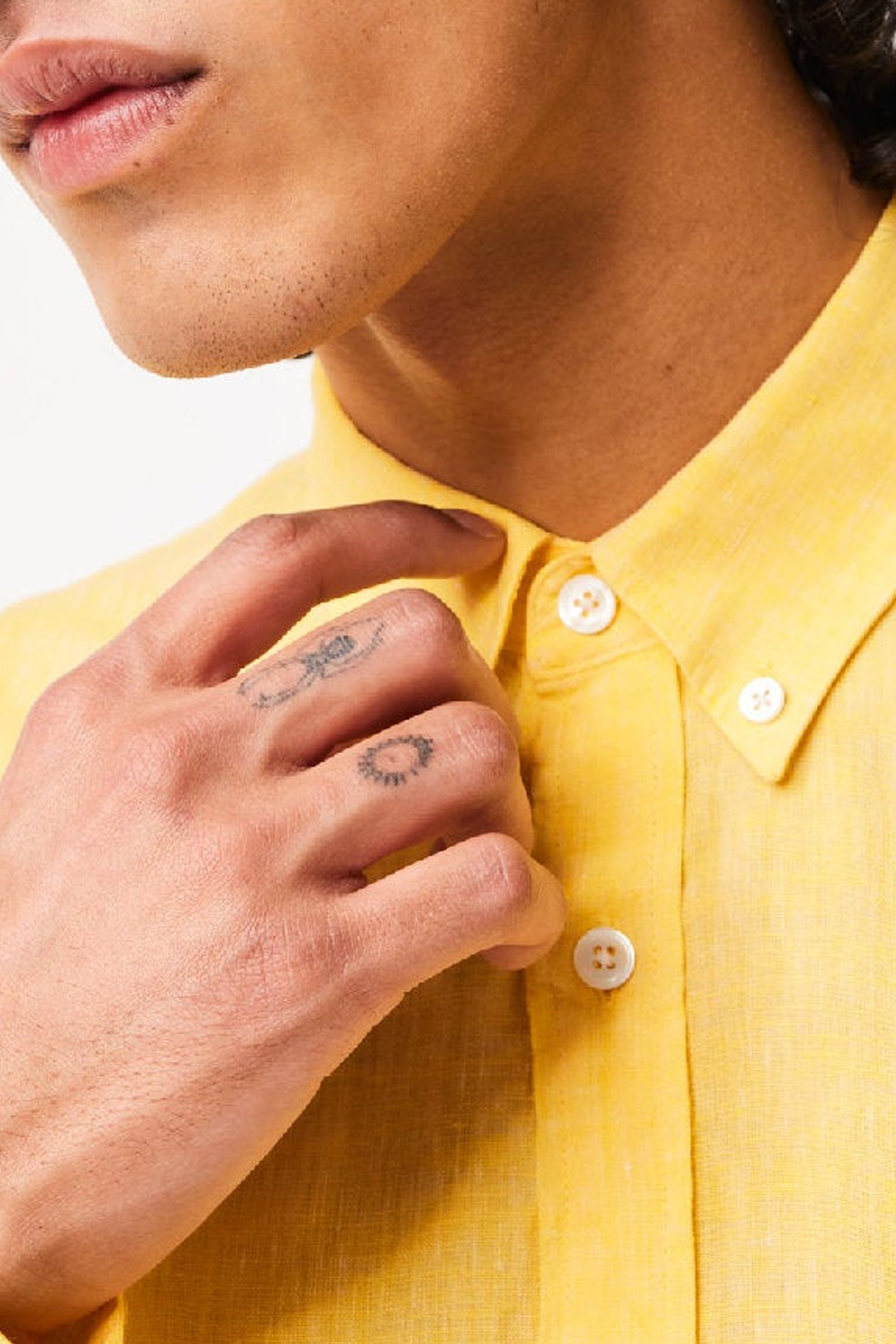 Linen pocket shirt - Yellow
