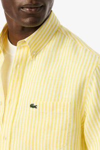 Chemise à rayures en lin - Jaune & Blanc