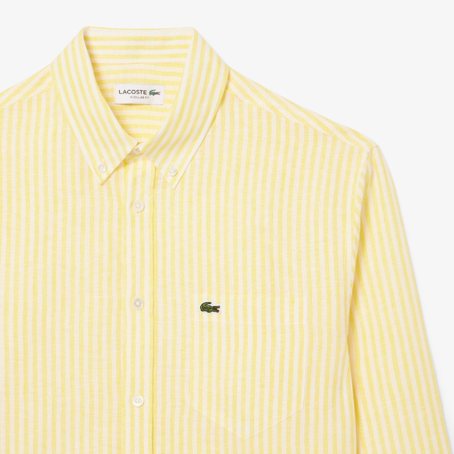Chemise à rayures en lin - Jaune & Blanc
