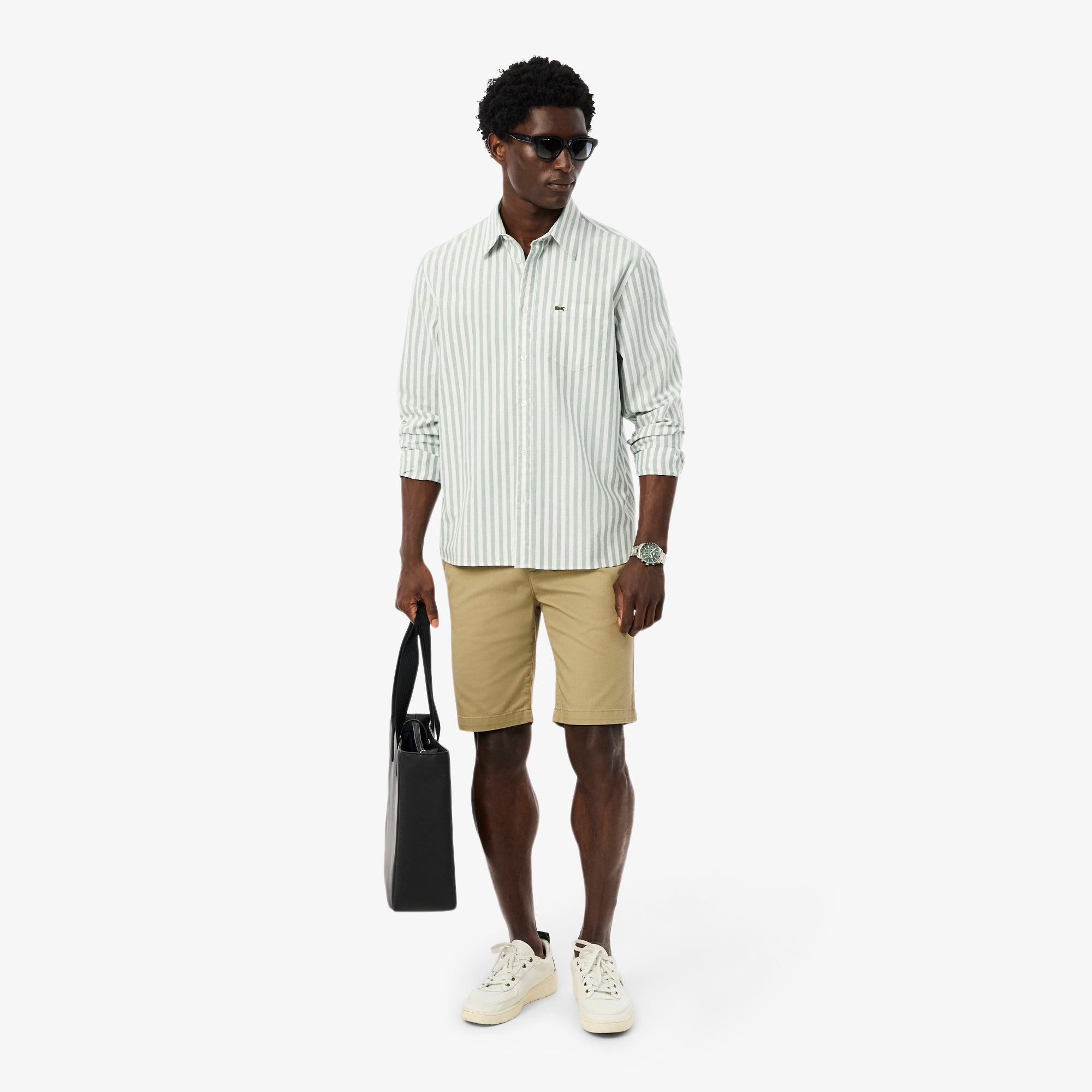 Chemise à manches longues - Vert & Blanc