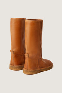 COGNAC _ Bottes Sauvage en cuir - Cognac