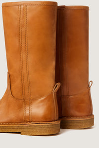 COGNAC _ Bottes Sauvage en cuir - Cognac