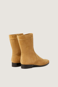 BEIGE _ Bottines Ecaille en cuir - Beige