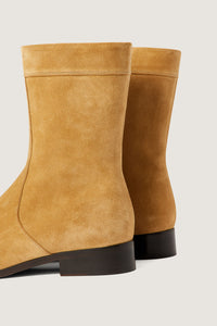 BEIGE _ Bottines Ecaille en cuir - Beige