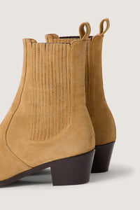 BEIGE _ Bottines Gazette en cuir - Beige