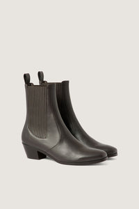 MARRON FONCE _ Bottines Gazette en cuir - Marron foncé