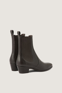 MARRON FONCE _ Bottines Gazette en cuir - Marron foncé