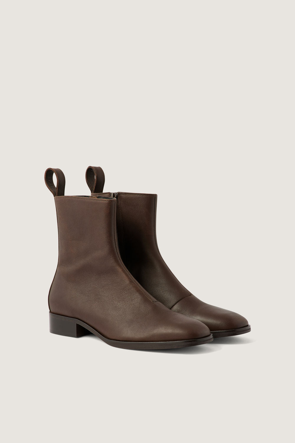 MARRON FONCE _ Bottines West en cuir - Marron foncé