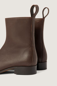 MARRON FONCE _ Bottines West en cuir - Marron foncé